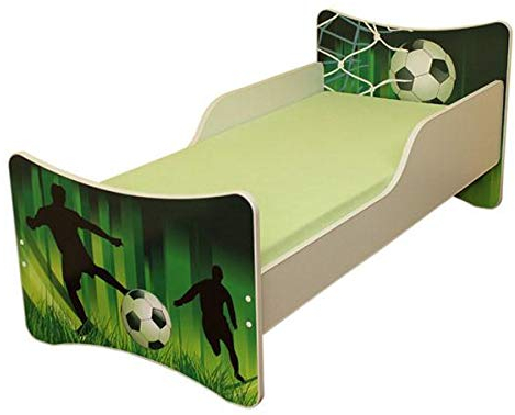 Best For Kids Kinderbett mit Schaummatratze mit TÜV Zertifiziert 90x180 - Fussball