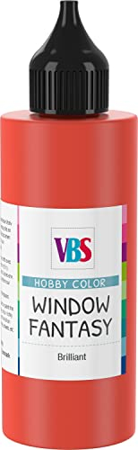 VBS Window Color 85ml Fensterfarbe Glasmalfarbe Malfarbe viele Farben Glitter-Rot