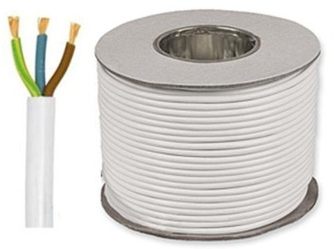 5 Meters of White 2.5mm 24 Amp 3183Y 3 Core Flexible Cable