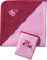 Erwin Müller Kinder Frottierset 2-TLG. Kapuzenbadetuch + Waschhandschuh Eule rosa Größe 100x100 cm + 15x21 cm - saugstark, langlebig, angenehm weich