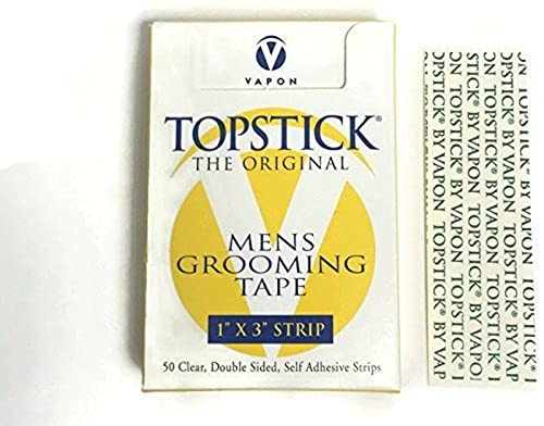 Vapon Topstick The Original Mens Grooming Tape Strip Size 1 x 3 (50 Pieces)