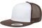 Yupoong Men's Classic Trucker Cap, White/Brown, One Size