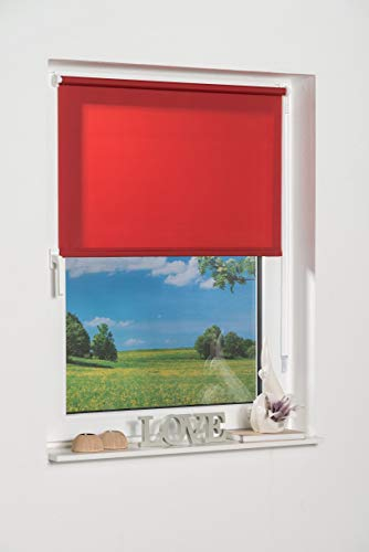 K-home 236626-5 Klemmfix-Minirollo, Rot Tageslicht 80 x 150 (B x L)