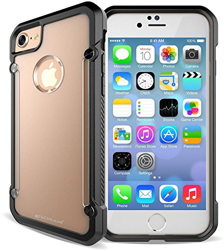TECHGEAR iPhone SE 2020, iPhone 8/7 Case - [Fusion Armour] Premium Slim Hybrid Tough Rugged Protective Bumper Case Heavy Duty Protection Cover Compatible with Apple iPhone SE 2020, 8, 7, Black