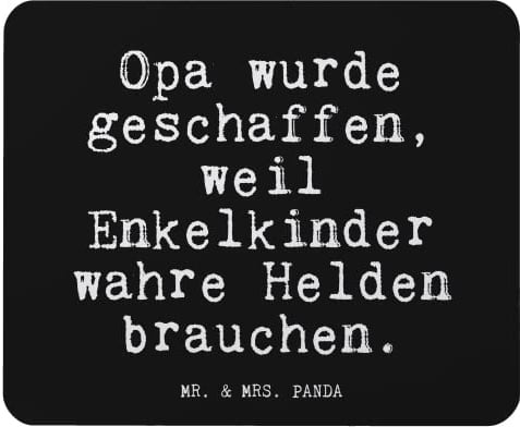 Mr. & Mrs. Panda Mauspad Opa wurde geschaffen, Weil... - Geschenk, Enkelkinder, Designer Mauspad, Großeltern, Computer zubehör, Zitate, PC Zubehör,
