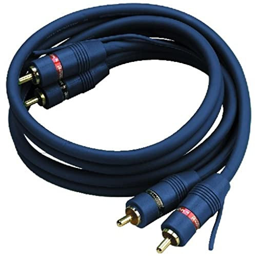 Monacor Stereo Audio Verbindungs-Kabel mit farbkodierten Cinch Steckern 0,8m blau Kabeldurchmesser Ø 5,5mm