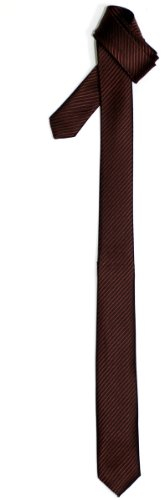 Retreez Herren Schmale Gewebte Krawatte Textur Gestreifte 5 cm - braun