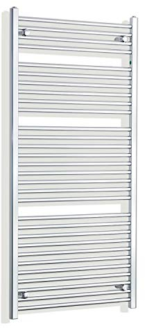 HEATED CHROME TOWEL RAIL RADIATOR WARMER 700 mm Wide x 1500 High Straight
