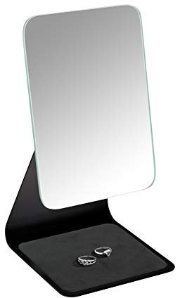 WENKO 20442100, Kosmetik-Standspiegel Frisa, schwarz