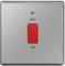 BG Flatplate Screwless 45A DP Switch With Neon Single Plate Brushed Steel