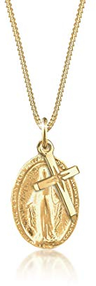 Elli Halskette Damen Marienbild Kreuz Anhänger Spirituell in 925 Sterling Silber