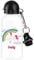 Striefchen® Trinkflasche für Kinder mit Einhorn und Wunschnamen 500 ml BPA frei Aluminium Weiß