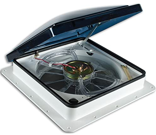 Fan-Tastic Vent Wohnmobil-Dachlüfter mit Thermostat, automatisch oder manuell, 3 Geschwindigkeiten, 12 Volt, Wohnmobil-Ventilator, automatischer Kuppellift und Regensensor, Modell 3350 (weiß)