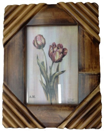 GMMH Bilderrahmen aus Bambus Design 9 a Holz Foto Galerie Fotorahmen Fotoalbum Bilder für Foto 15 x 20 cm