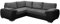ENZO - CORNER SOFA BED WITH STORAGE - JUMBO CORD FABRIC LEATHER - LEFT HAND SIDE ORIENTATION (GREY AND BLACK)
