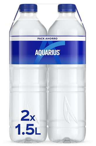 AQUARIUS Limón, Bebida Hidratante con Sales Minerales, Baja en Calorías - Pack de 2 botellas de 1,5 L