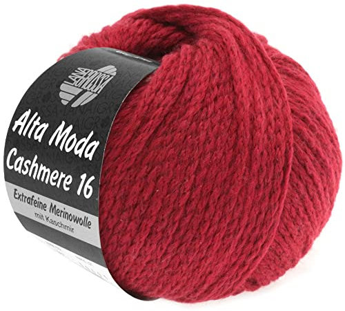 LANA GROSSA Alta Moda Cashmere 16 | Feinste 16 Mikron Merinowolle mit Kaschmiranteil | Handstrickgarn aus 78% Schurwolle (Merino) 12% Kaschmir & 10% Polyamid (Nylon) | 50g zum Stricken | 110m Garn 10
