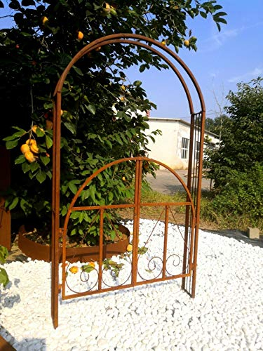 Edelrost Garten Rosenbogen Rost aus Metall, GartenDekoration 031346 H220cm L120cm B20cm