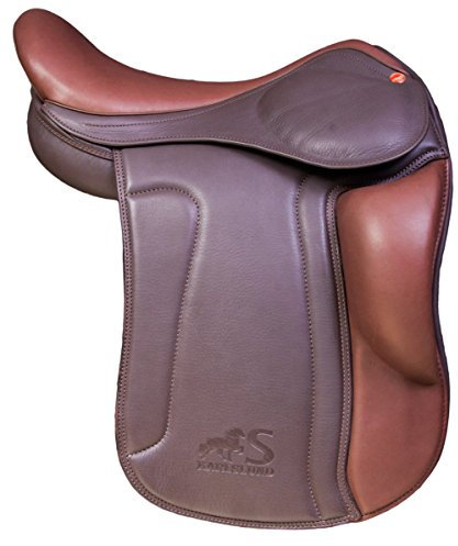 Karlslund S Sattel mit Short Kneerolls, braun, 43,2 cm (46 cm), orange 75 ¡