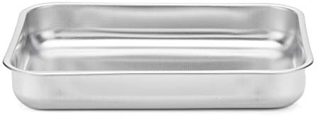 STEEL PAN 10183, rechteckige Bratpfanne flach Stahl, Maße: 40 x 28 cm