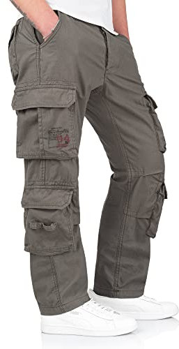 Surplus Raw Vintage Airborne Slimmy Herren Cargo Vintage Hose, Oliv, L