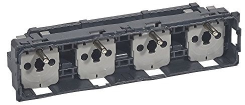 Legrand 067128 Prise de Courant Quadruple, Compacte Précâblée Standard, 2P+T