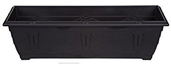 Grand 60 cm slim fenêtre vénitienne Jardinière Pot de fleurs en plastique noir Colou