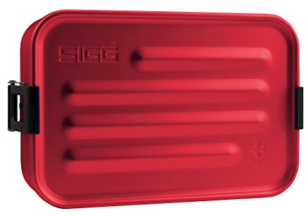 SIGG Vesperbox Metal Box Plus S Red, Lunch Box Aluminium mit Unterteilung, Rot - 0.9 Liter, Rot, S, 8539.10