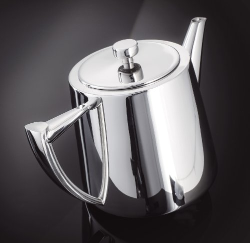 Stellar Art Deco Edelstahl Teekanne, Silber, 16.5 x 11.3 x 12.1 cm