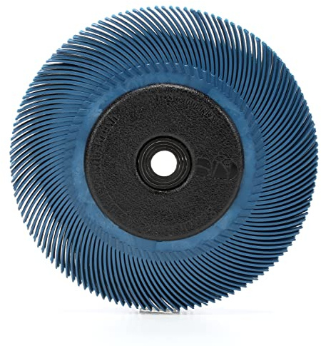 Scotch-Brite Radial Bristle Brush BB-ZB, 152 mm x 11.11 mm x 25.4 mm, P400 | Aluminum Oxide, 6000 RPM, Blue, Type C, With adapter, 1 per Package