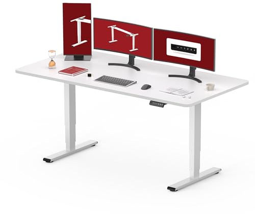 SANODESK Höhenverstellbarer Schreibtisch komplette Tischplatte Schreibtisch Höhenverstellbar Elektrisch Ergonomischer mit Flüsterleisem Dual-Motor 160x80cm