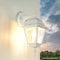 Licht-Erlebnisse Außenwandleuchte Aluminium Glas Weiß IP44 Hof Eingang H:34,5 cm E27 Laterne hängend nostalgische Außenleuchte Garten TIROL
