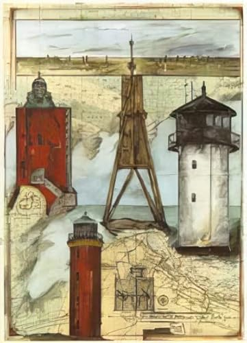 Kunstdruck/Poster: Ole West Elbmündung - hochwertiger Druck, Bild, Kunstposter, 49x68 cm
