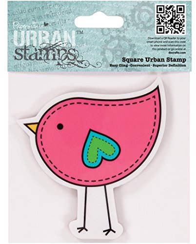 Papermania 4 x 4-Zoll Urban Stempel Vogel, rosa