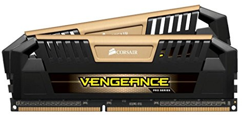 Corsair CMY16GX3M2A2400C11A Vengeance Pro High Performance Kit di Memoria da 16 GB (2x8 GB), DDR3, 2400 MHz, XMP, Nero/Oro