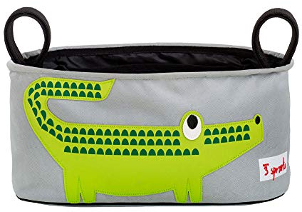 3 Sprouts Kinderwagen Organizer - Kinderwagentasche Organizer für Kinderwagen - Buggy Tasche - Lässig Kinderwagen Organizer - Klein/Groß - Tasche für Kinderwagen - Wickeltasche - Krokodil