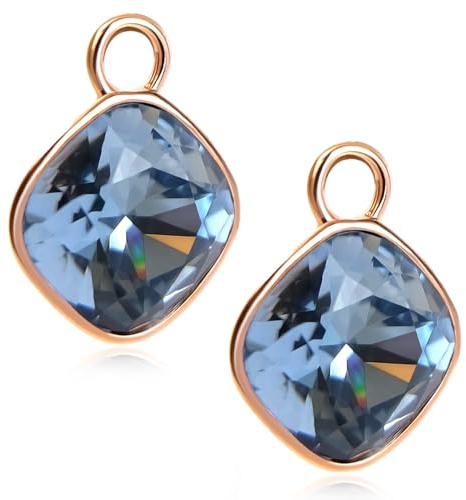 Charm Anhänger 2 Stück Rosegold 925 Sterling Silber für Creolen Kkristalle NOBEL SCHMUCK