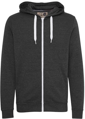 !Solid SDOlli Zip-Hood Herren Sweatjacke Kapuzenjacke Hoodie mit Kapuze Kordelzug Reißverschluss Kängurutasche Regular fit, Größe:S, Farbe:Dark Grey Melange (8288)