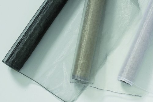 Bella-Vita Dapo Edler Dekostoff Organza im 3er Set Farbe schwarz, grau, weiß; Dekostoff, Tischläufer Tischband