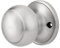 Probrico Brushed Nickel Dummy Door Knob, Round Dummy Knob on Rose, Stainless Steel Interior Door Knob, 1 Pack
