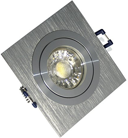 Kamilux 8 x Power LED Einbaustrahler/Spot Kanto quadratisch inkl.GU10 Fassung 230V Power LED 5Watt Leuchtmittel in warmweiss