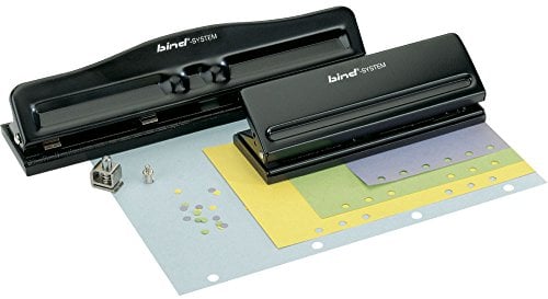 Bind Systemlocher für Terminplansysteme für DIN A5, A6 und A7 aus Metall schwarz T6001 T 6001