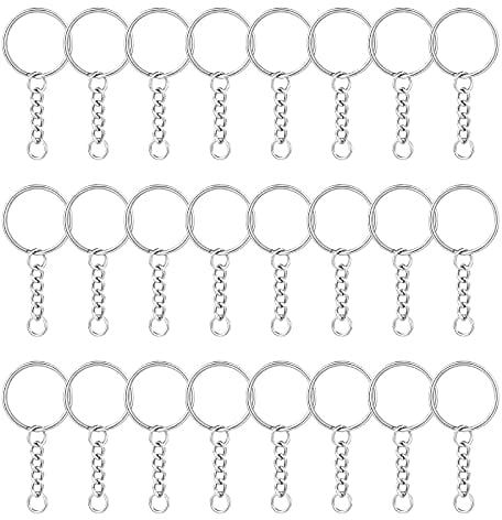 LIHAO Schlüsselringe aus Edelstahl für Basteln, kreative Hobbys by (Paket mit 25 Stück, 25 mm)