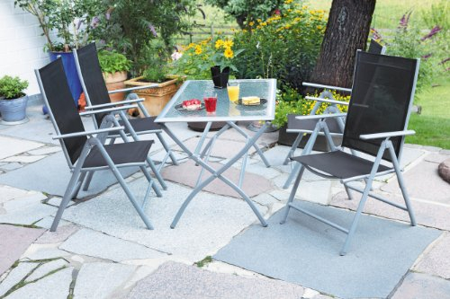 MERXX Gartenmöbel Klappset Milano 5-teilig schwarz