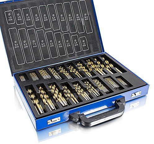 Bohrer Set 230 Teiliges TITAN TiN HSS Metallbohrer Spiralbohrer Holzbohrer Feinbohrer Set 1-10mm