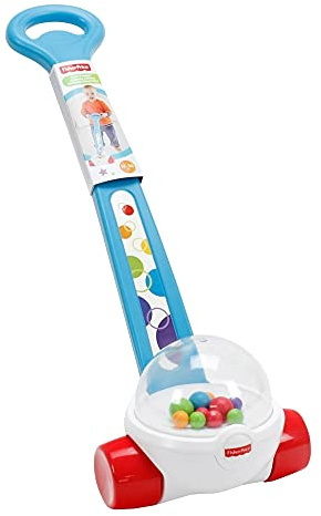 Fisher-Price Corn Popper Baby Toy, Blue, Toddler Push Toy with Ball-Popping Action for 1 Year Old and Up