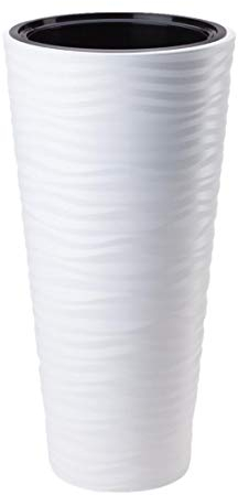 Pot de Fleur Sahara en Plastique Blanc 78.5 cm ht avec bac Interne
