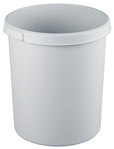 HAN 1834-11, corbeille à papier KLASSIK, élégante et pratique, extra-stable avec auges de préhension, 30 litres, gris clair