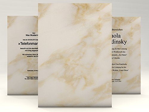 Urkundenpapier Marmor 100 Blatt | universal | für Urkunden Zertifikate | DIN A4 190g/qm | hochwertig | Briefpapier | Kartonpapier | certificate paper | Blanko Urkunde | Anerkennung Papier