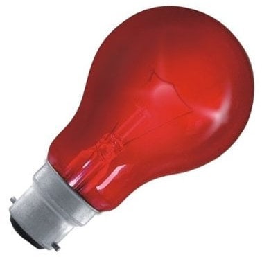 2 X Eveready GLS Bulb - Fire Glow Red - 60w Bayonet Cap B22